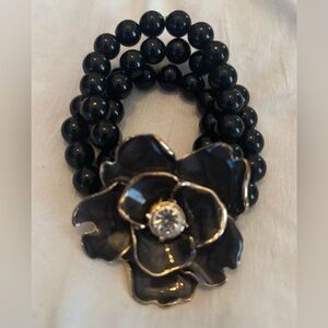 Black Floral Costume Bracelet